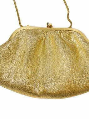 Vintage Gold Metallic Wallet-Style Evening Clutch 13x19
